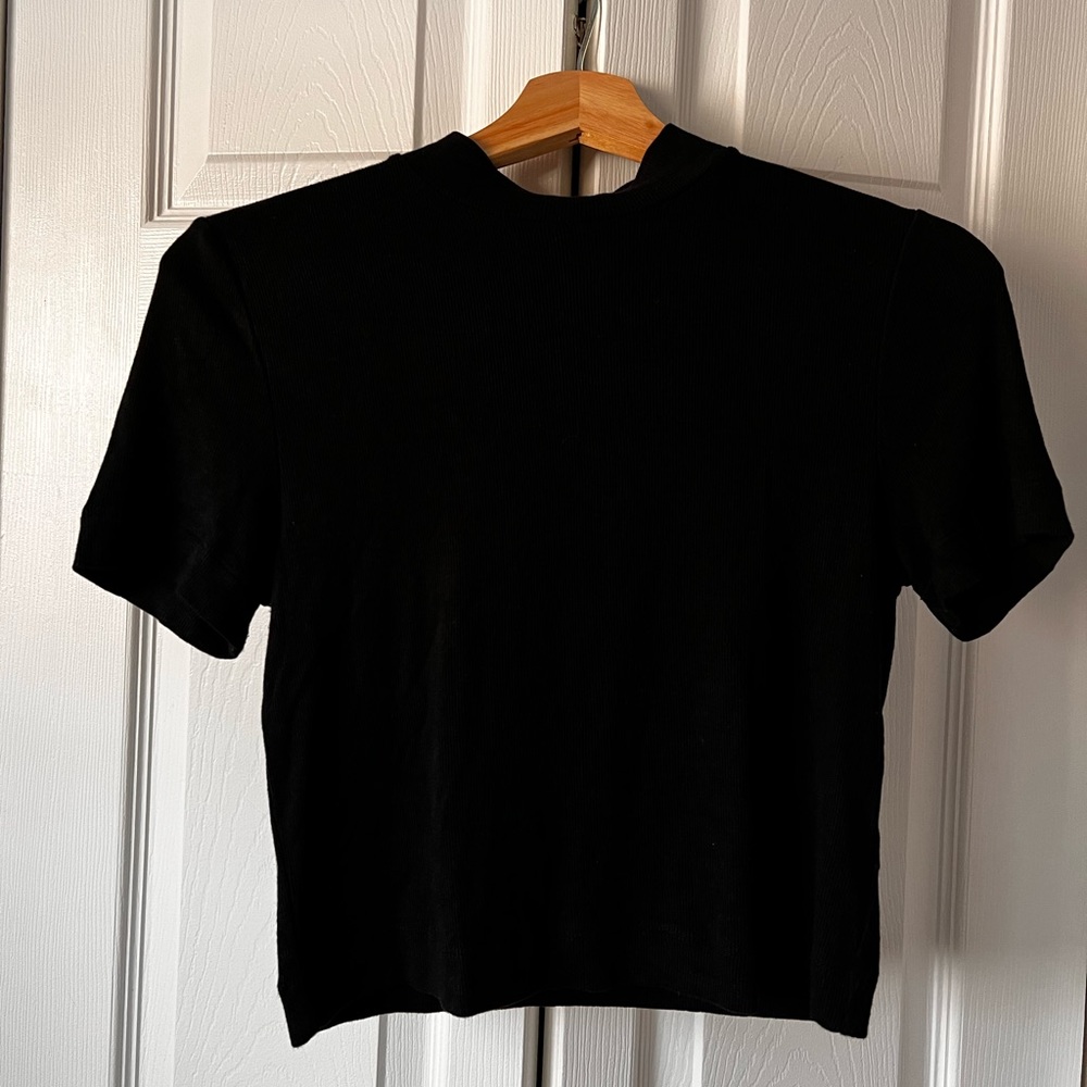 Aritzia Babaton mock neck ribbed shirt